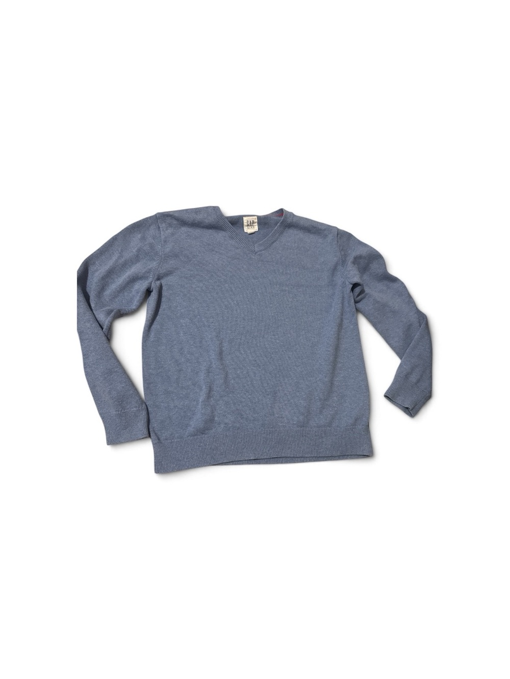 GAP boys Heathered Blue V-Neck Sweater